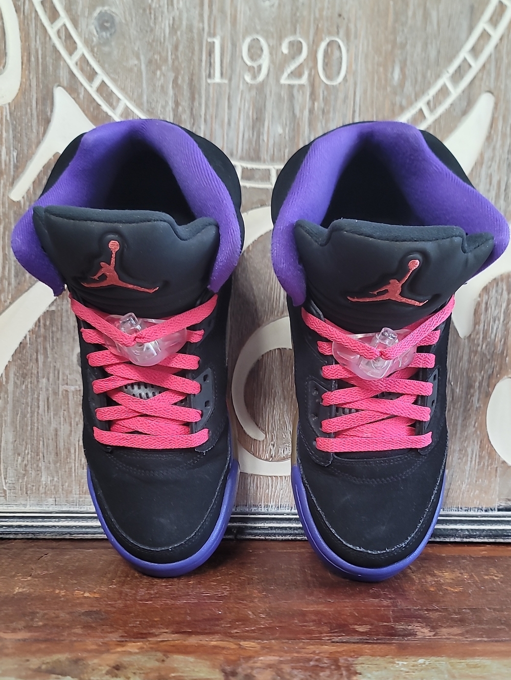 🔥 Nike Air Jordan 5 'Raptors' "Ember Glow/Fierce Purple" Wmns 8, Great Cond. - Picture 8 of 16